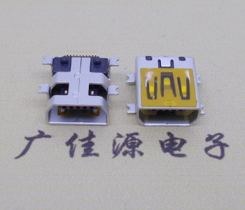 广州迷你USB插座,MiNiUSB母座,10P/全贴片带固定柱母头