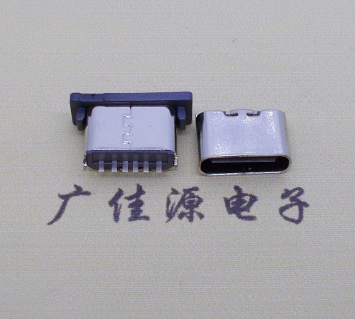 广州直立插type-c6p母座H=5.0短体usb连接器