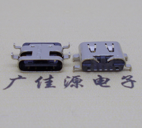 广州USBType-C6P母座卧式接口沉板0.8mm