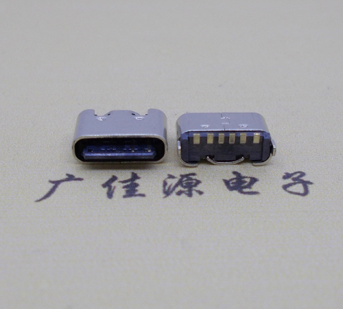 广州Type-C6p母座接口短体立贴5.0mm