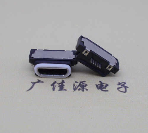 广州micro usb5pin防水接口 沉板 0.8卧式防水母座