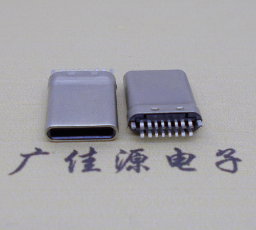 广州拉伸带弹type-c16p公头,夹pcb板0.8mm单边地脚