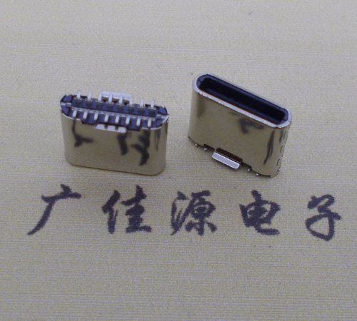 广州立贴type-c16p公头长7.2mm  直立式贴板type-c公头连接器