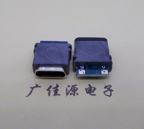广州立式type c2p母座防水焊线充电接口