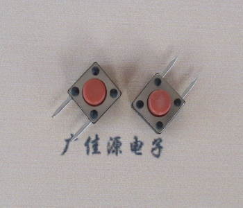 广州原装进口质量6*6*6侧插两脚轻触开关红色按钮塑胶头
